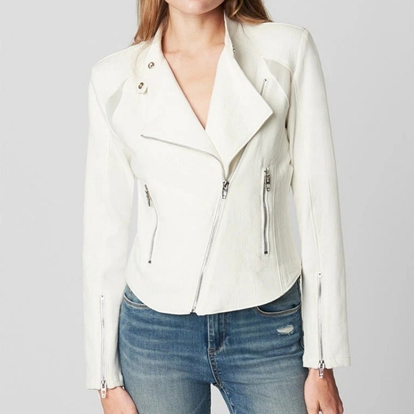 Blank NYC White Denim‎ Moto Jacket - Picture 1 of 7